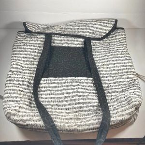 Music Note Bag Purse Double Sided In Great Condition 18x18 Cotton Like Matl